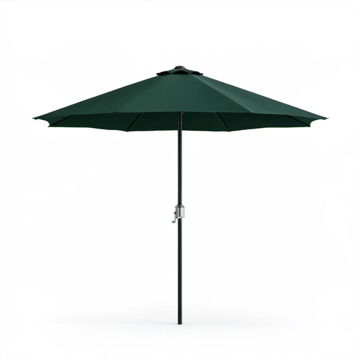 Ciemnozielony parasol ogrodowy ośmiokątny 300 cm z korbą, wysokość 246 cm