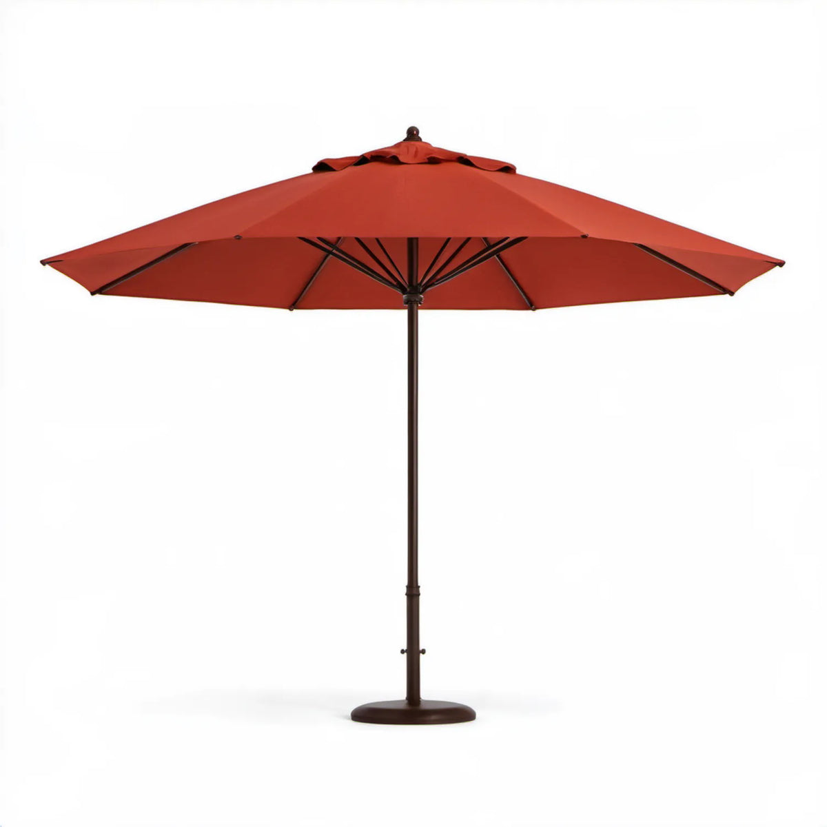 Bordowy ośmiokątny parasol ogrodowy Ø 300 cm z dwupoziomowym daszkiem i stalową podstawą