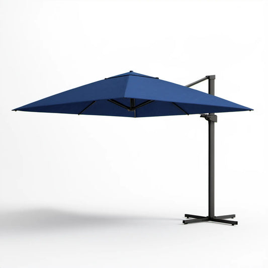 Boczny parasol ogrodowy kwadratowy 300 x 300 cm granatowy